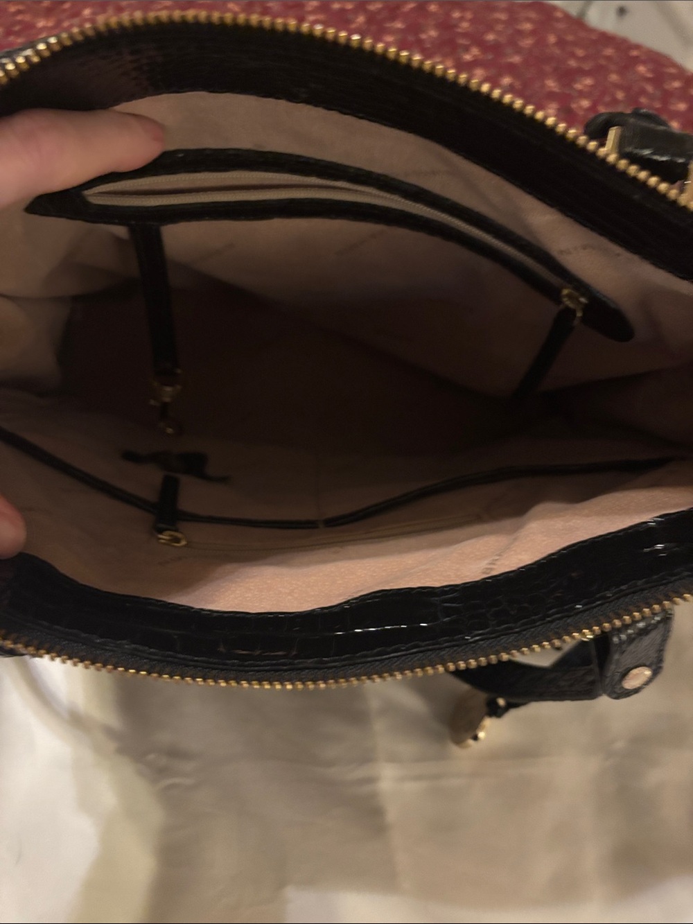 Brahmin Black Croc-Embossed Patent Tote - Picture 4 of 12